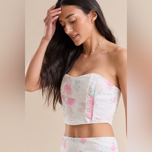Altar’d State Angie Floral Tube Top & Mini Skirt Set - Picture 3 of 6